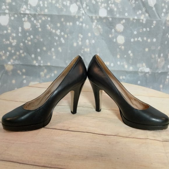 Franco Fortini studded black leather silver studding heels womens size  6 - Picture 5 of 9